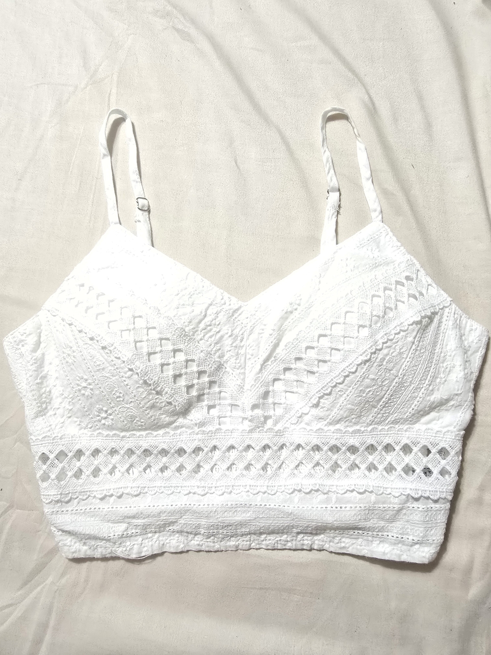 Rebellion White Lace Cropped Bralette